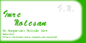 imre molcsan business card