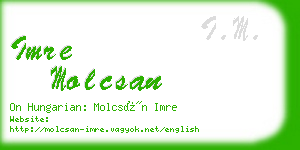 imre molcsan business card